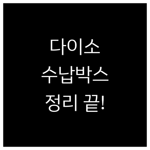 다이소 수납박스 추천: 공간별 정리