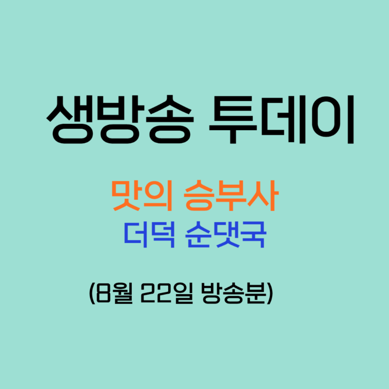 생방송투데이 맛의 승부사