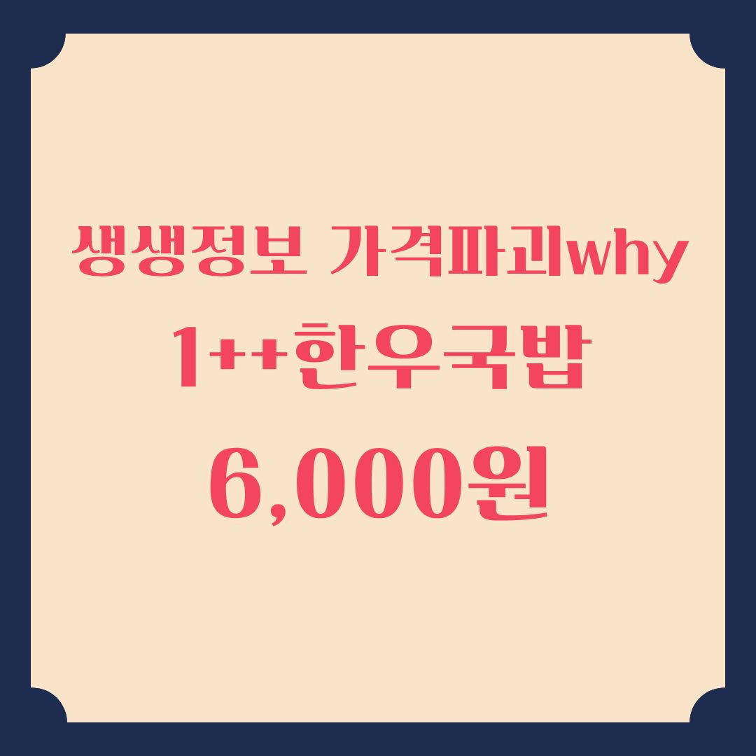 생생정보 가격파괴 Why 1++ 한우가 듬뿍 6000원 한우국밥
