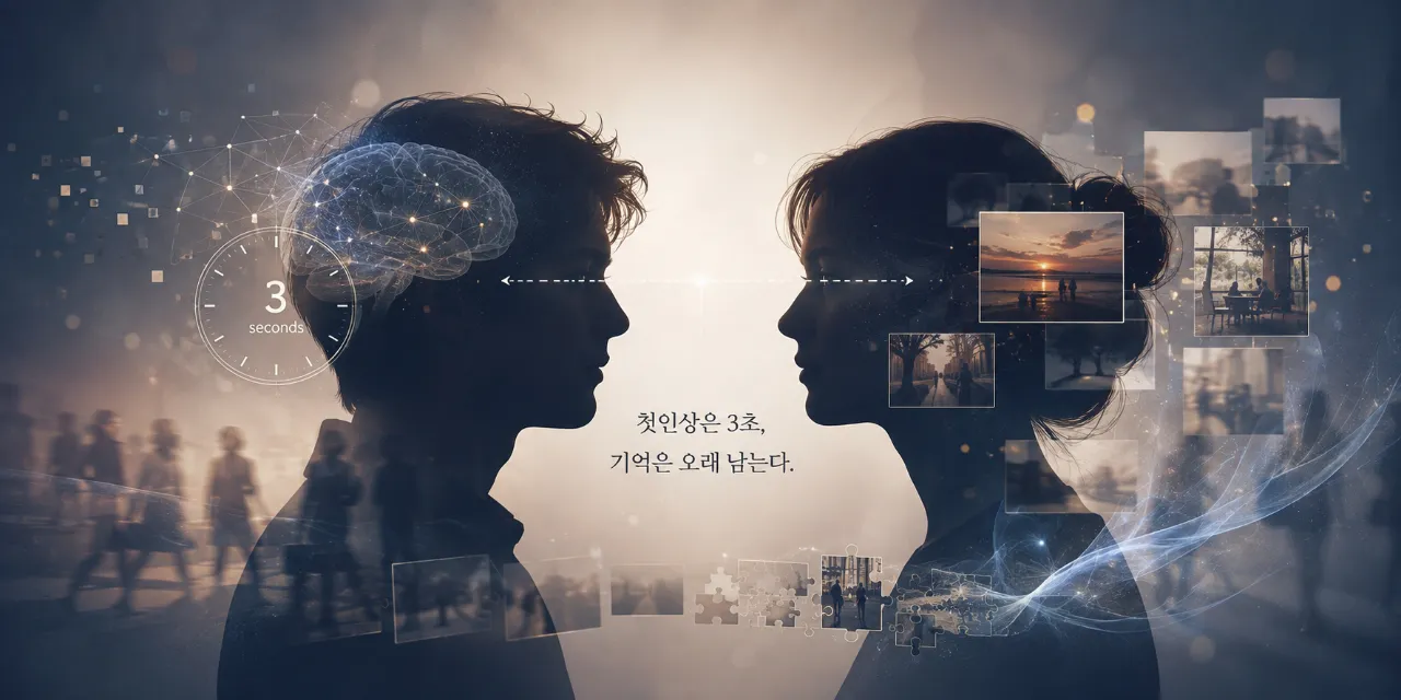 첫인상과 기억의 심리 일러스트