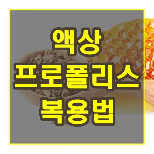 액상 프로폴리스 복용법