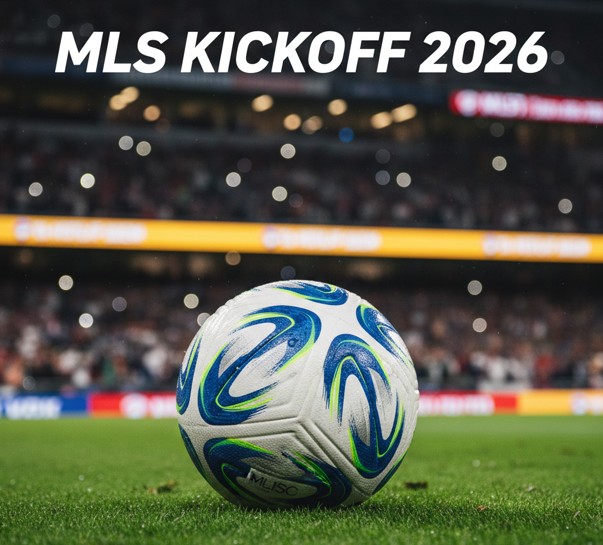 초록색 잔디 위에 놓인 2026 MLS 공식 매치볼