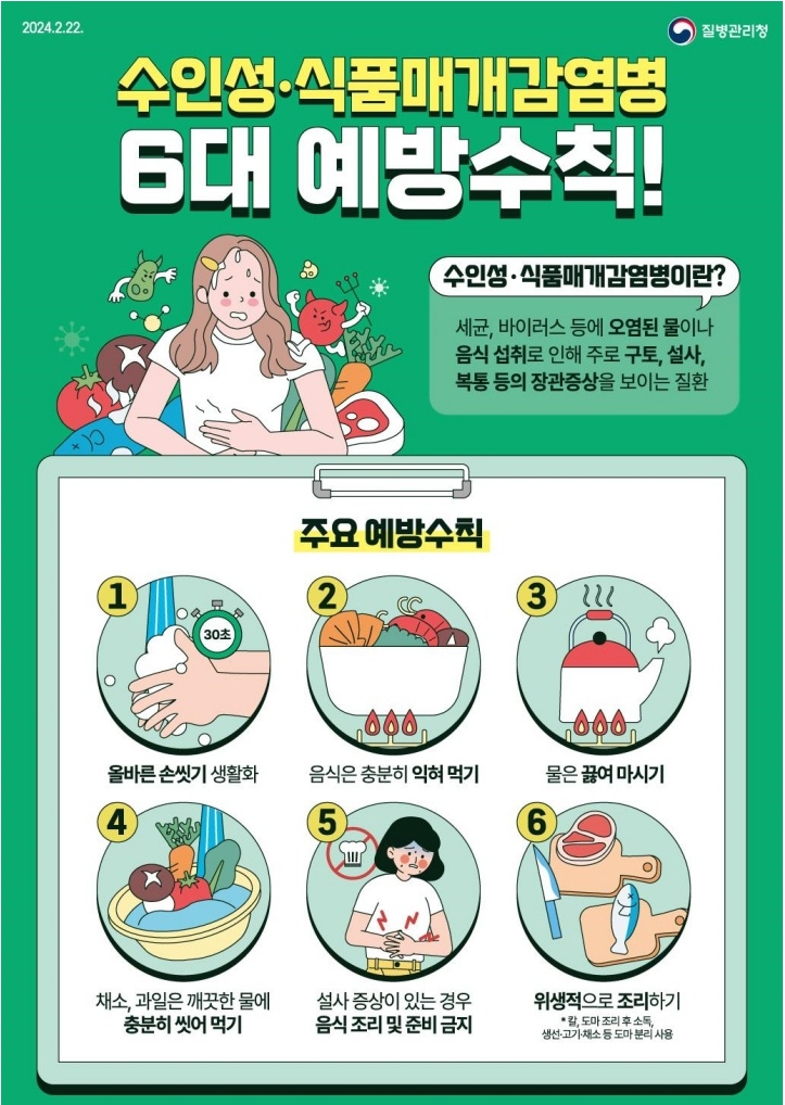 장마 끝났다고 안심? 지금부터 시작되는 감염병 대응법 (출처 : 질병관리청)