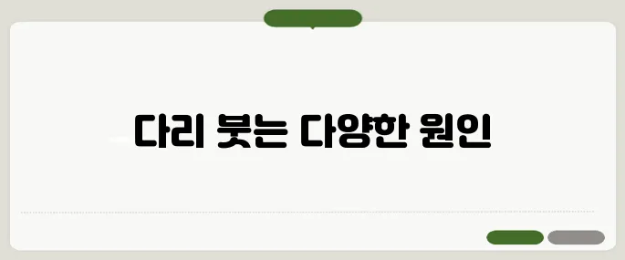다리가 붓는 이유 혈액순환 문제일까?
