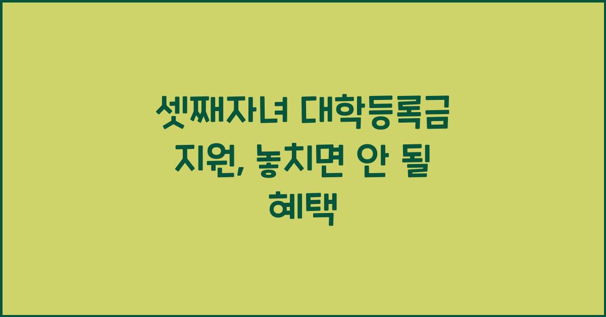 셋째자녀 대학등록금 지원