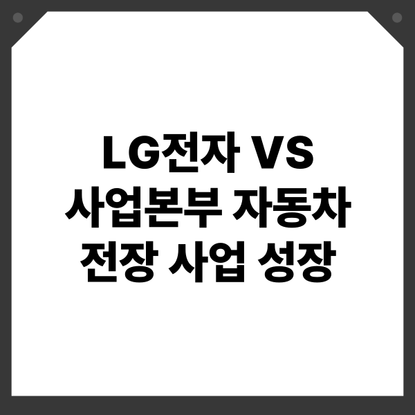 LG전자 VS 사업본부 자동차 전장 사업 성장: 혁신, 글로벌 리더십, 미래 전략