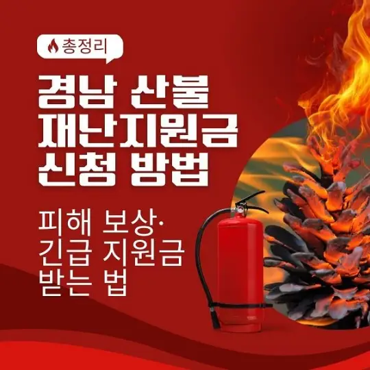 경남 산불 재난지원금 신청방법