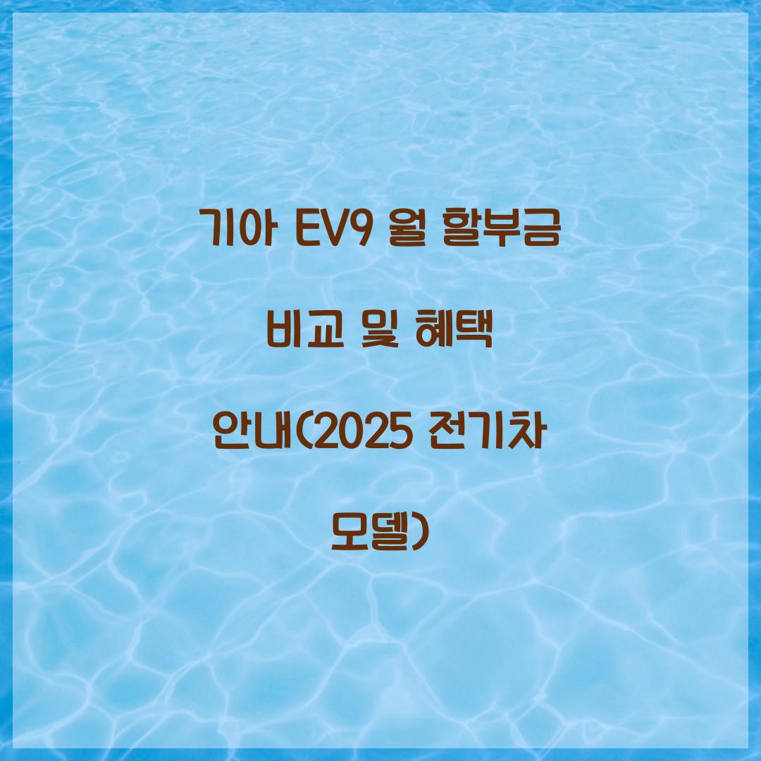 기아 EV9 월 할부금