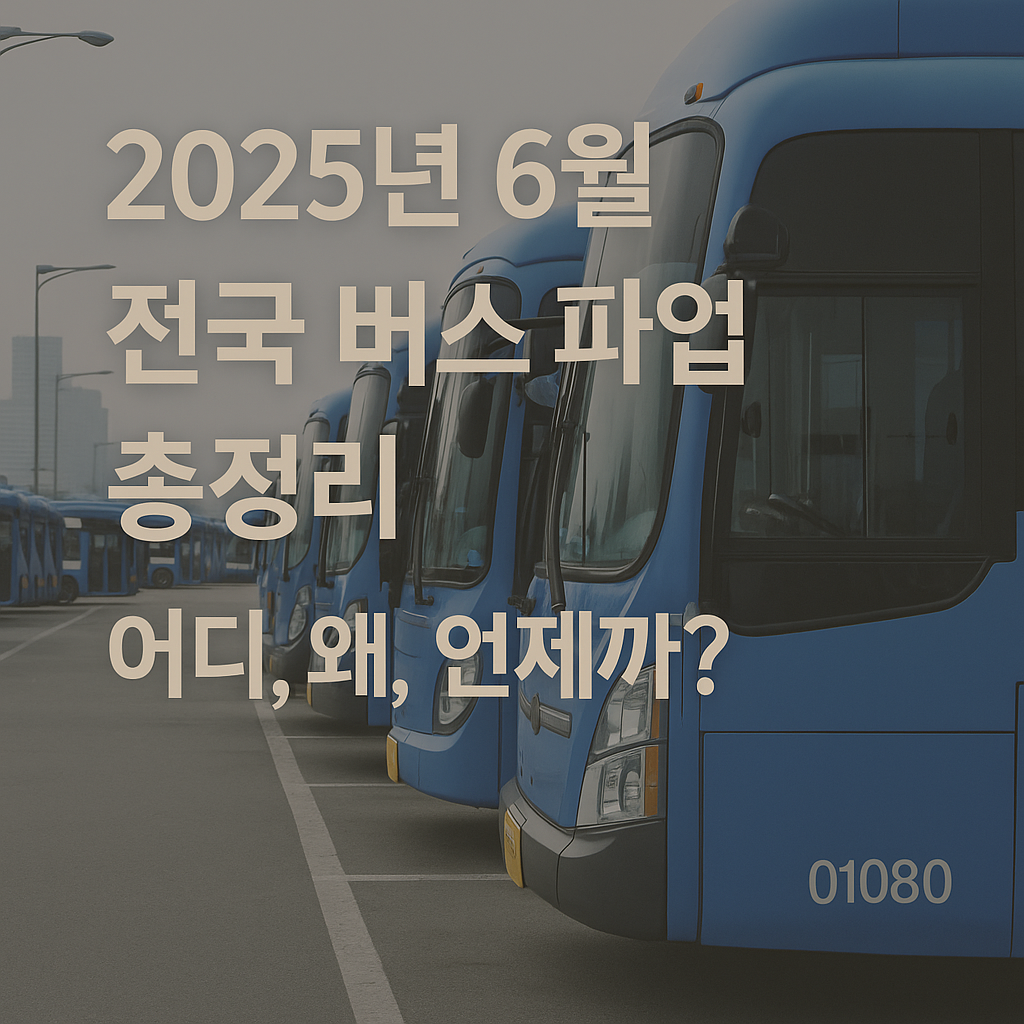 🚌 2025년 6월, 전국 버스 파업 총정리 – 어디, 왜, 언제까지?