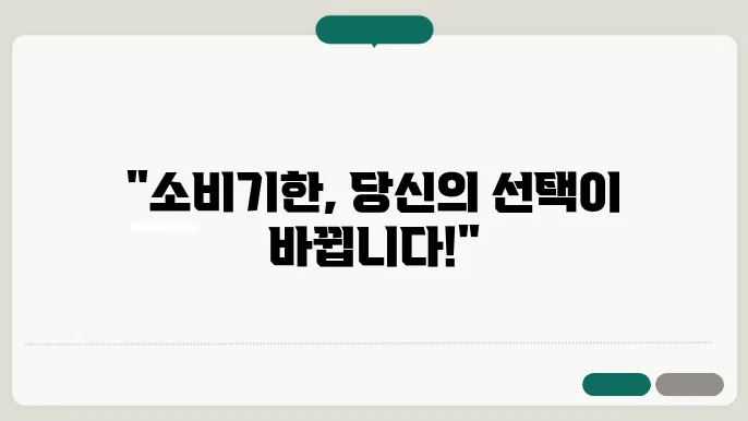 소비기한 표시제 시행 및 표시방법