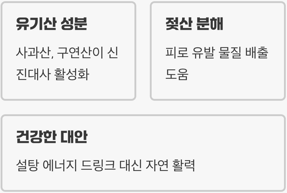 지친 몸을 깨우는 천연 에너지 드링크