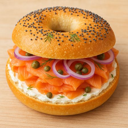 훈제 연어 베이글 샌드위치