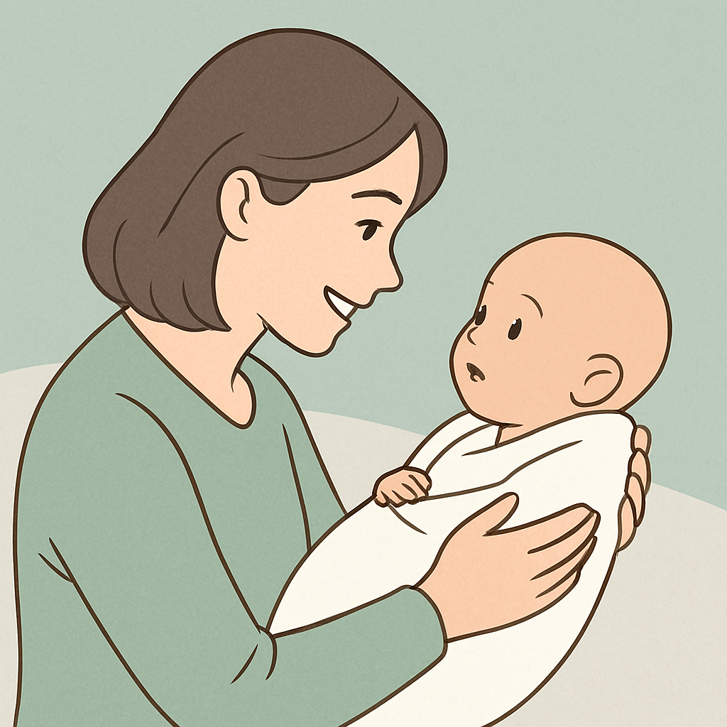 생후 1개월 아기와 엄마의 따뜻한 눈 맞춤