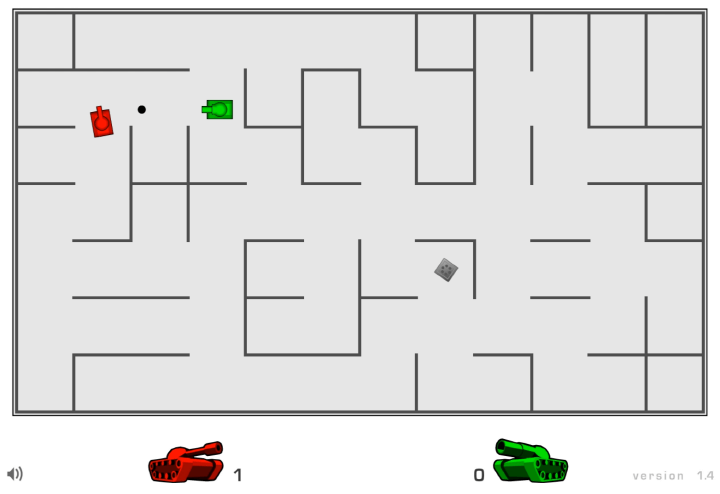 3인용-탱크-플래시게임-플레이-적-탱크를-부수기-위해-총알을-발사하는-화면