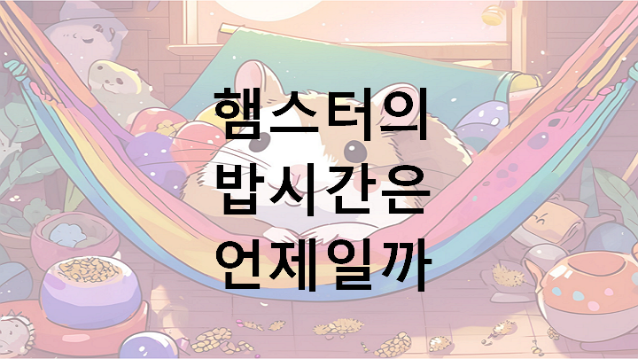 햄스터, 식사 시간은 정해져 있나요?