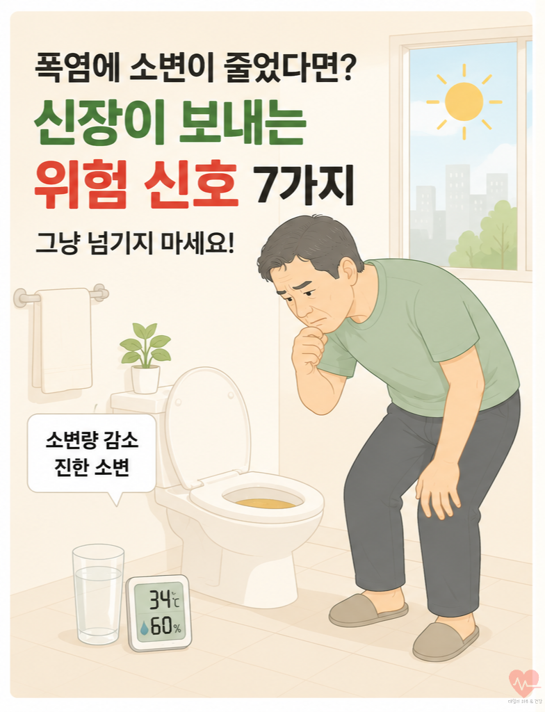 소변량 감소로 걱정하는 중년 남성