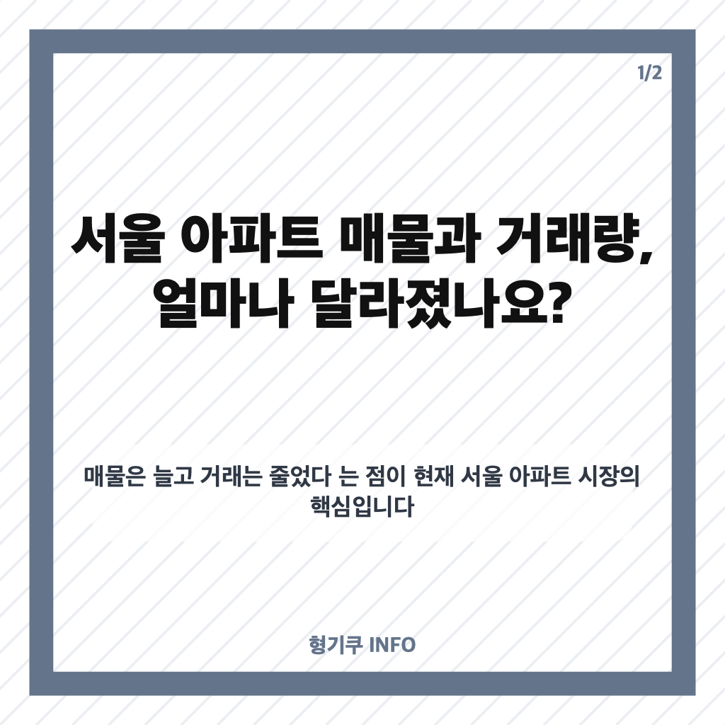 서울시 거래 절벽, 아파트 매물 8만 건 육박&hellip;거래량 감소 이유는? 카드뉴스 1
