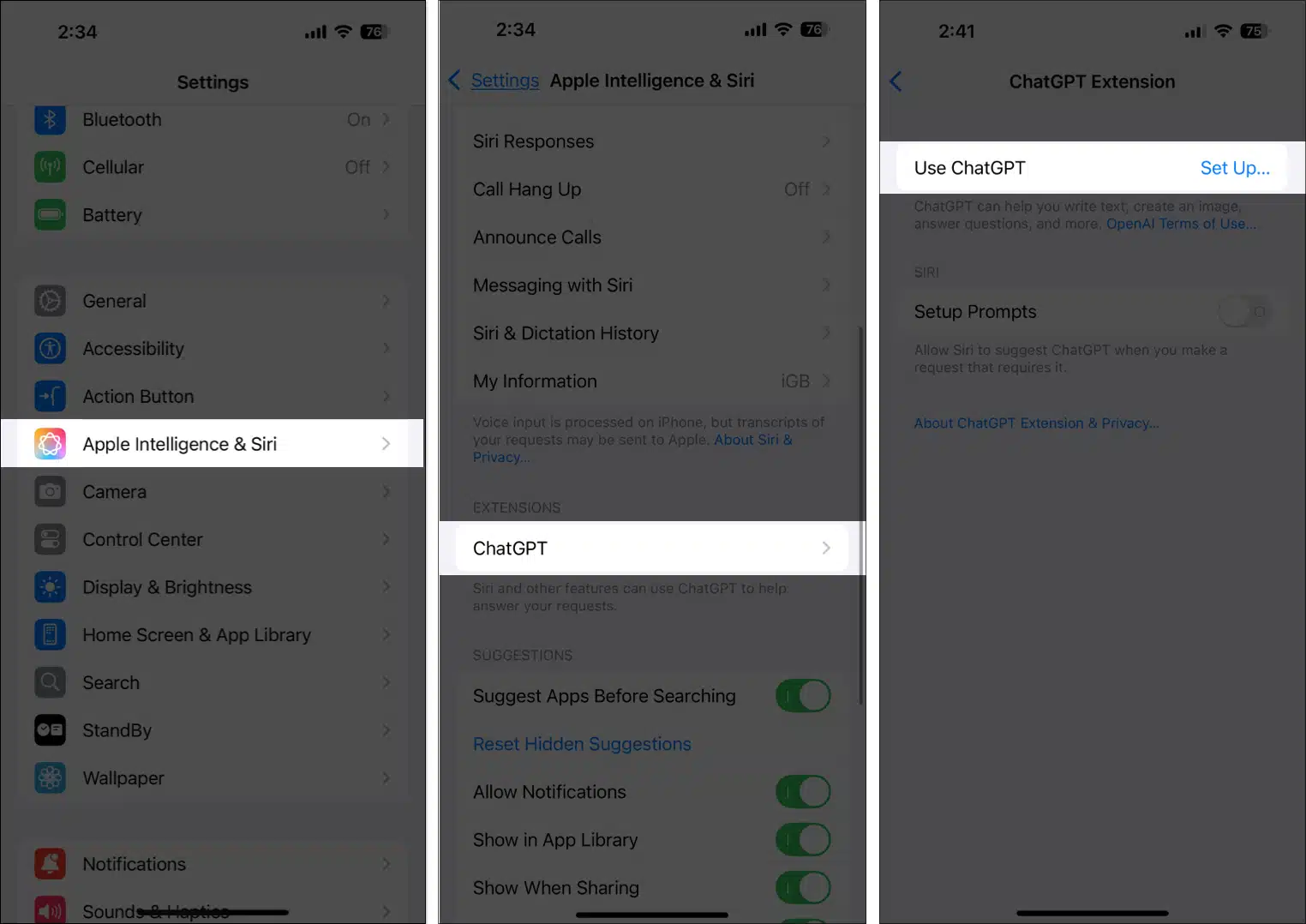 아이폰 설정 애플린텔리전스 및 시리 챗gpt 사용