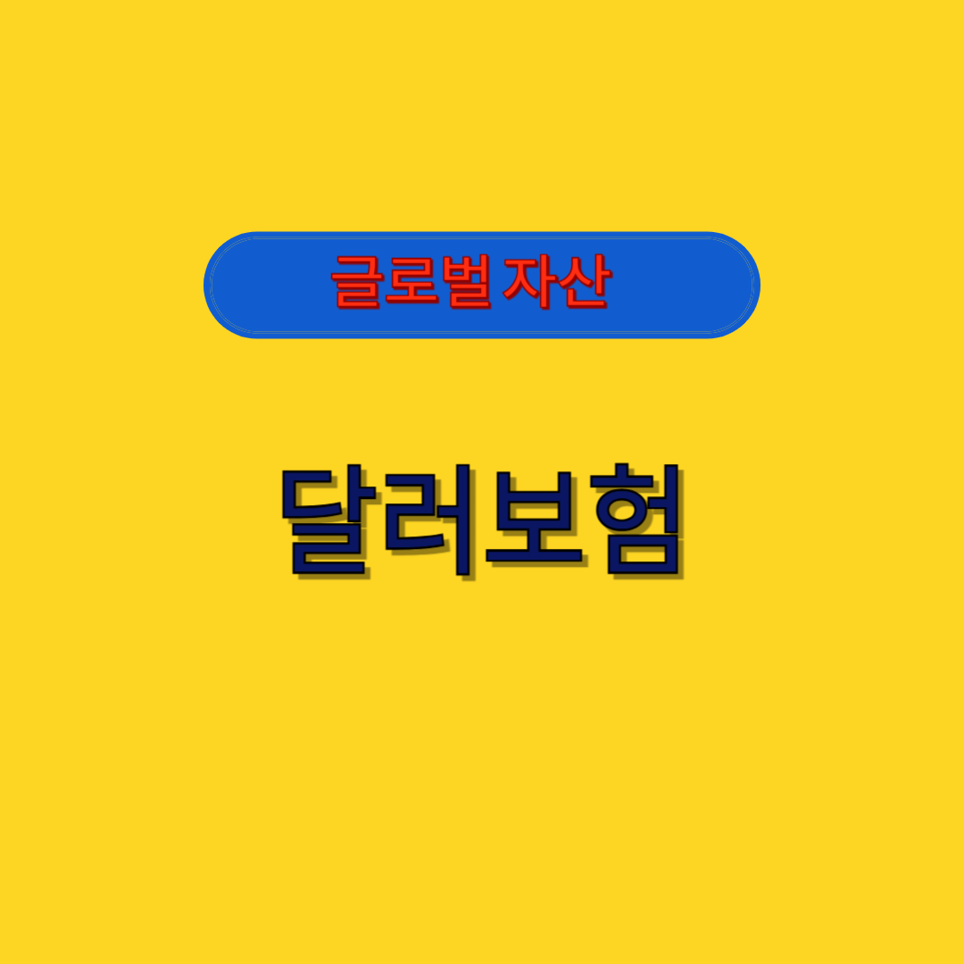 글로벌 자산 달러보험 알아보기