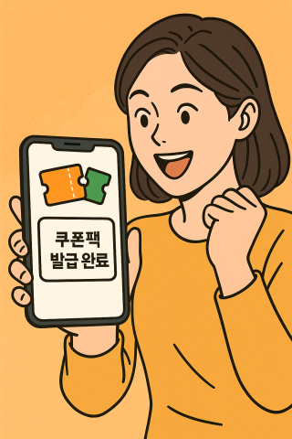 올영세일 기간 쿠폰팩을 받은 여성