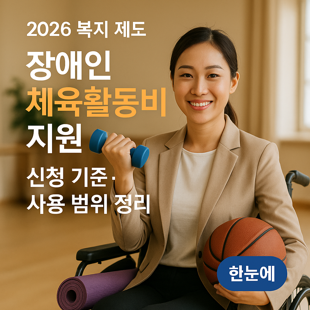 [2026 복지 제도] 장애인 체육활동비 지원 ｜ 신청 기준&middot;사용 범위 정리