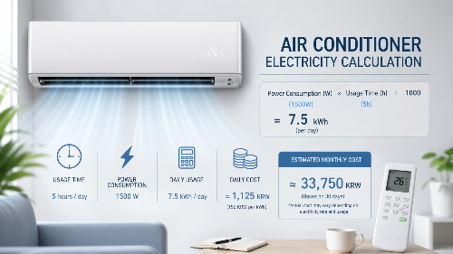 에어컨 전기요금 계산 방법과 하루 사용량 예시