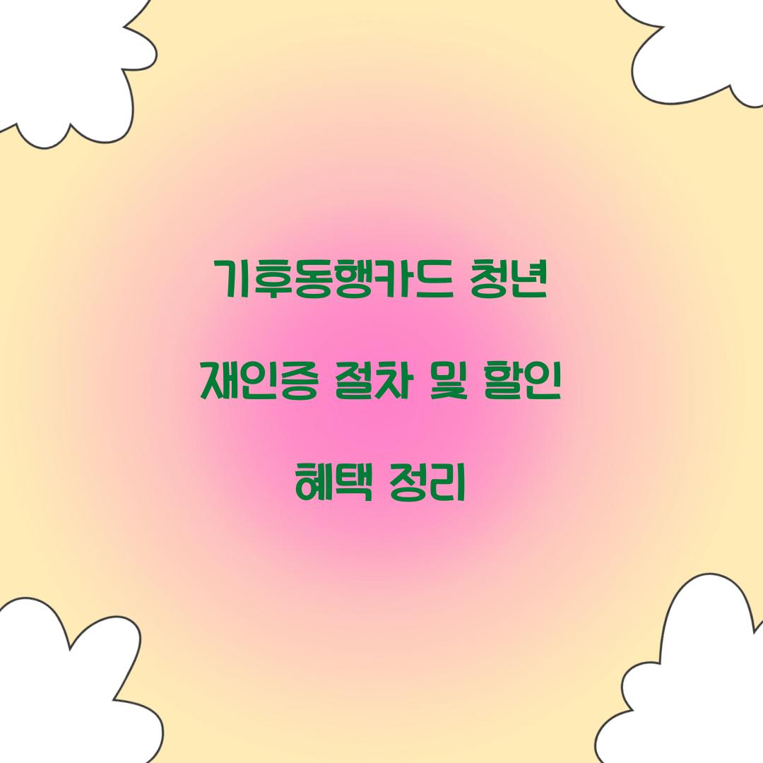 기후동행카드 청년 재인증