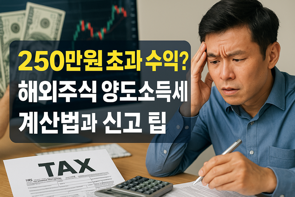 250만원 초과 수익? 해외주식 양도소득세 계산법과 신고 팁 관련