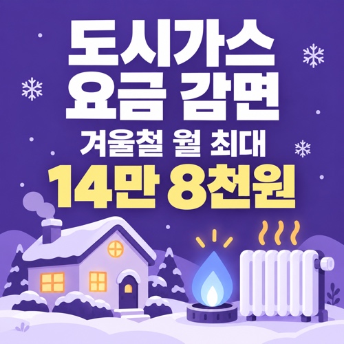 도시가스 요금 감면 대상별 동절기 월 최대 148,000원 신청방법 안내