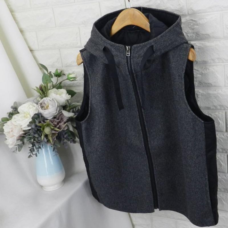 rba 모직누빔후드조끼VOT