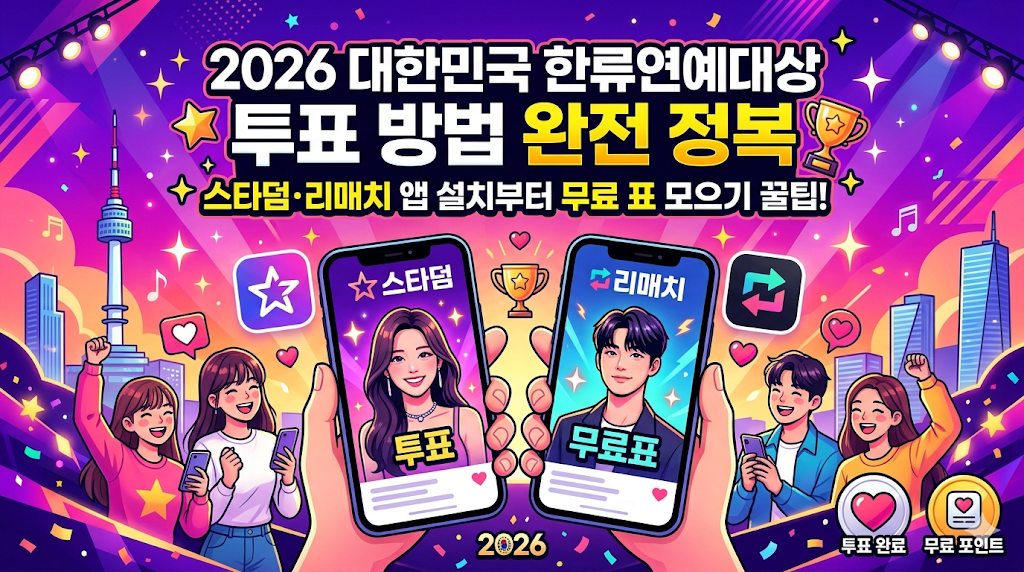 2026 한류연예대상 투표방법: 스타덤 리매치 앱 설치 가입 방법 부터 무료 표 모으기 총정리