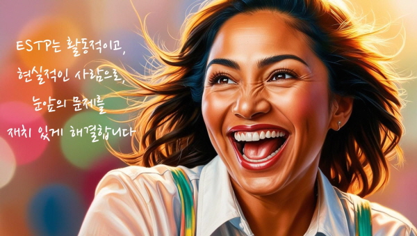 ESTP는 활동적이고 현실적인 사람으로, 눈앞의 문제를 재치 있게 해결하고에 관한 그림
