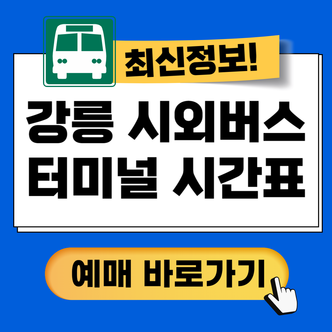 강릉 버스터미널 시간표 정보안내