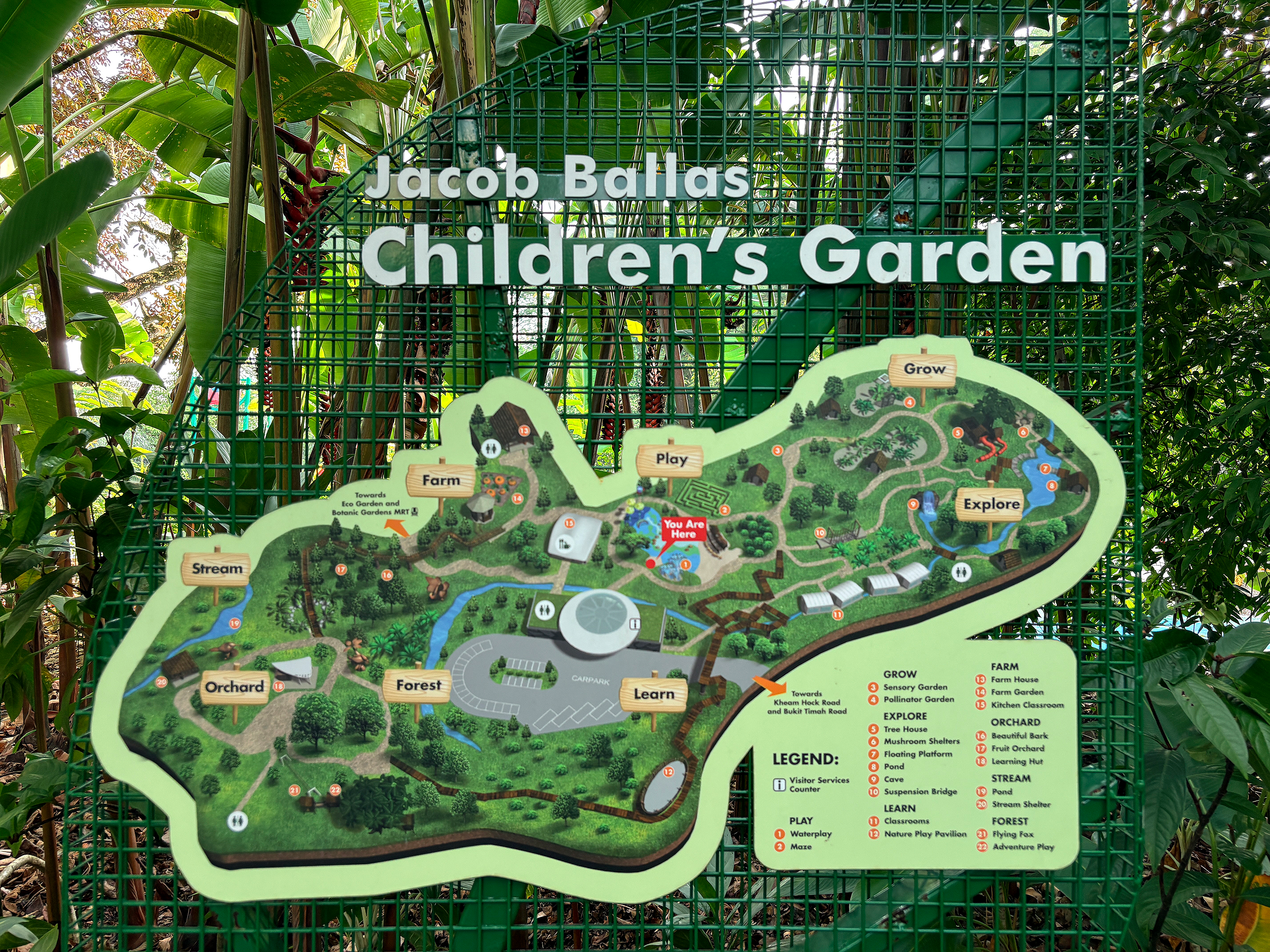 제이콥 발라스 어린이 정원(Jacob Ballas Children's Garen) 안내지도