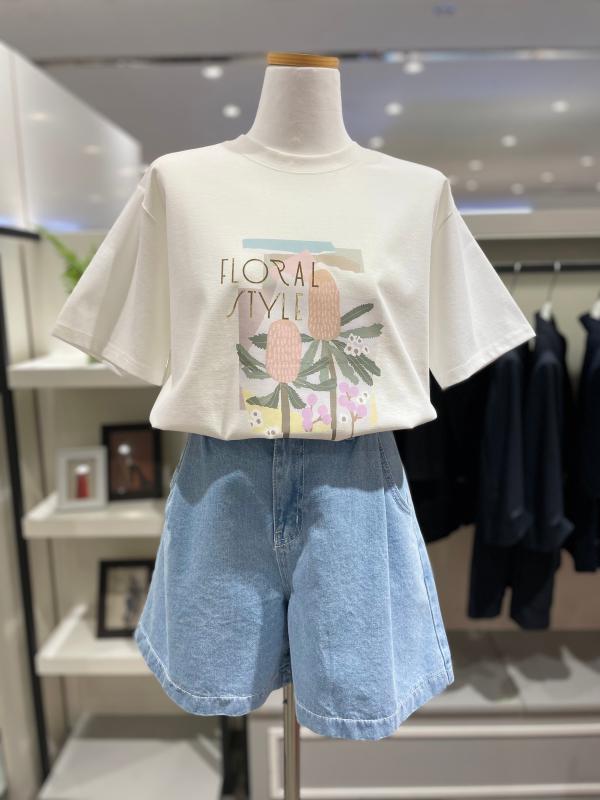 코인코즈 플라워프린팅반팔티셔츠 DZ2ME206