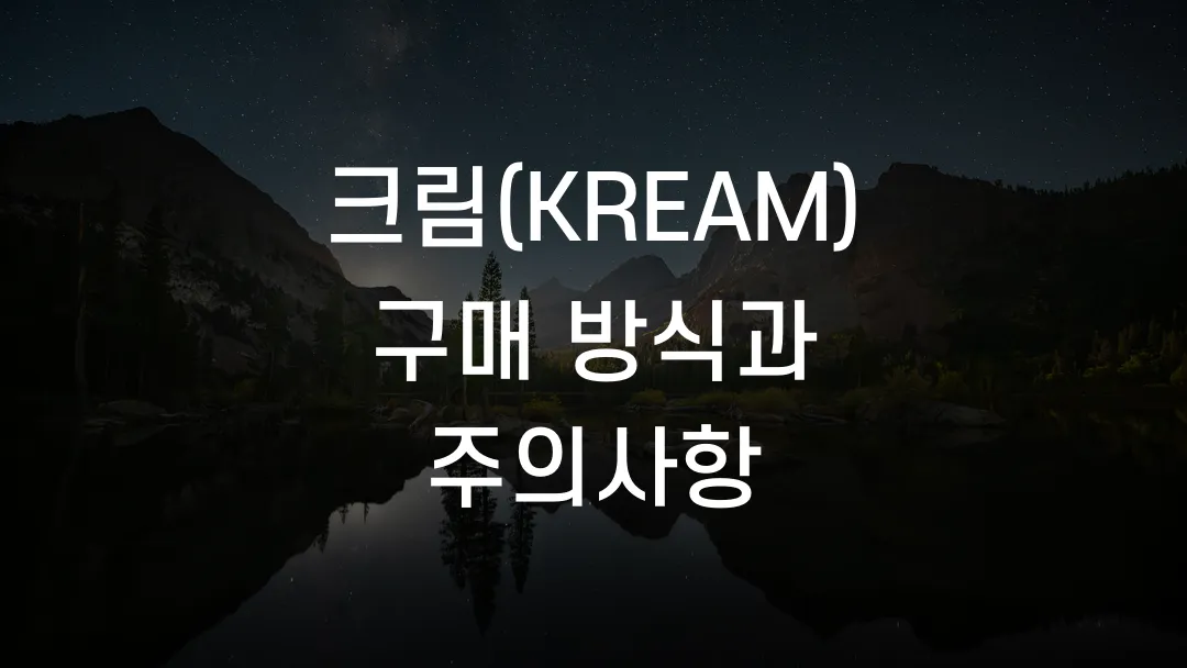크림(KREAM) 구매 방식과 주의사항