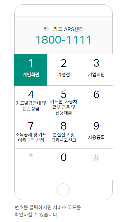 하나카드 고객센터 전화번호