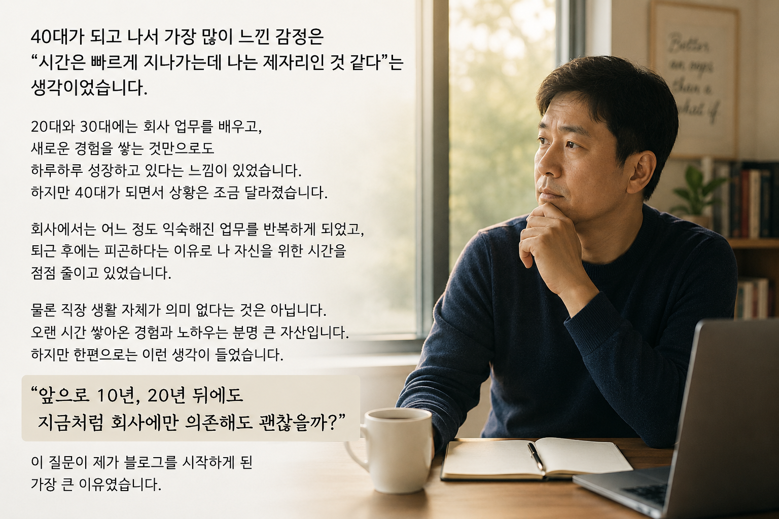 이미지 설명: 40대 직장인이 블로그를 시작한 이유