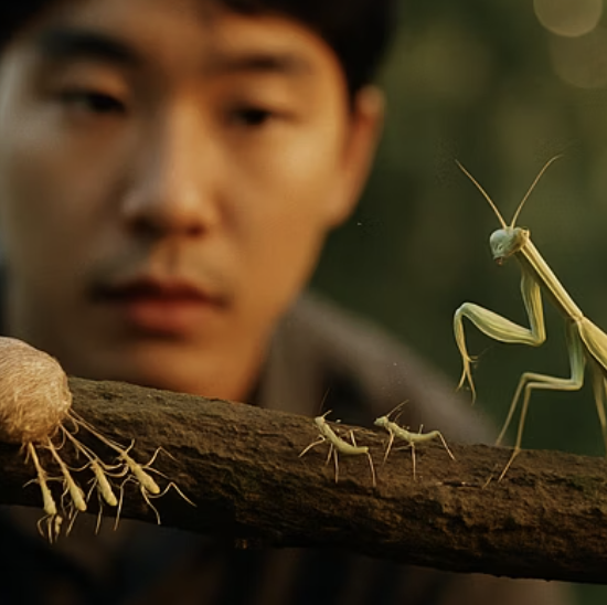 왕사마귀의 천적은 누구? 거미, 새와의 치열한 생존 싸움