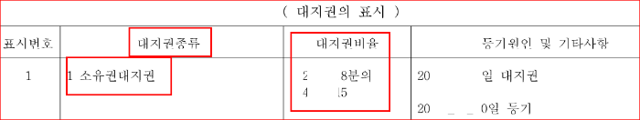대지권의 표시