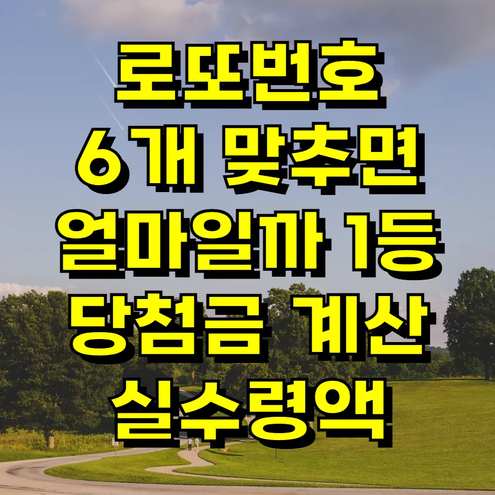 로또번호 6개 맞추면 얼마일까 1등 당첨금 계산 실수령액