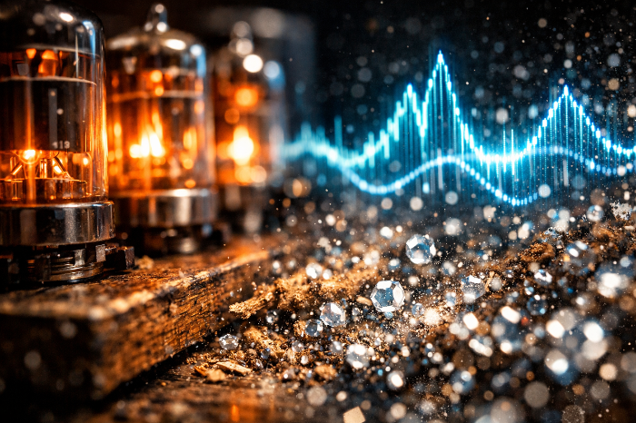 로파이 노이즈와 하이파이 명료함을 동시에 구현하는 정밀 음향 엔지니어링 공정.