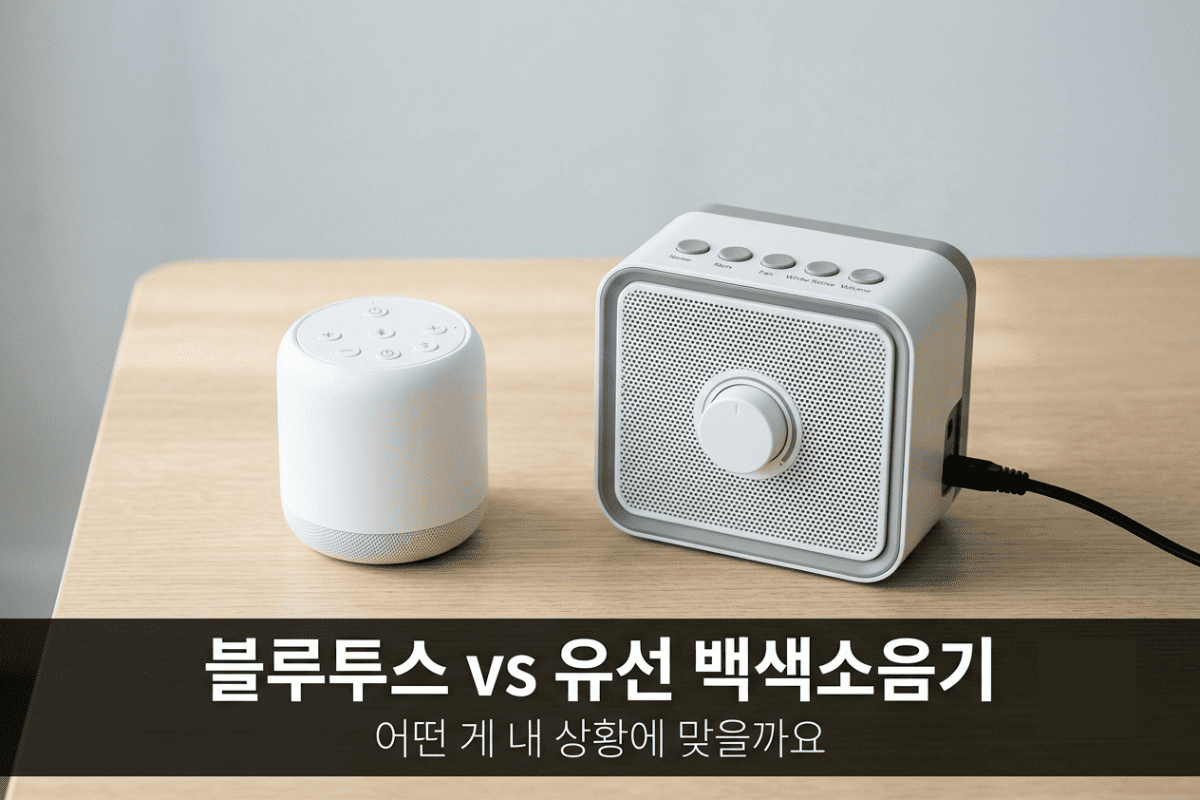 블루투스 백색소음기와 유선 백색소음기 제품 비교