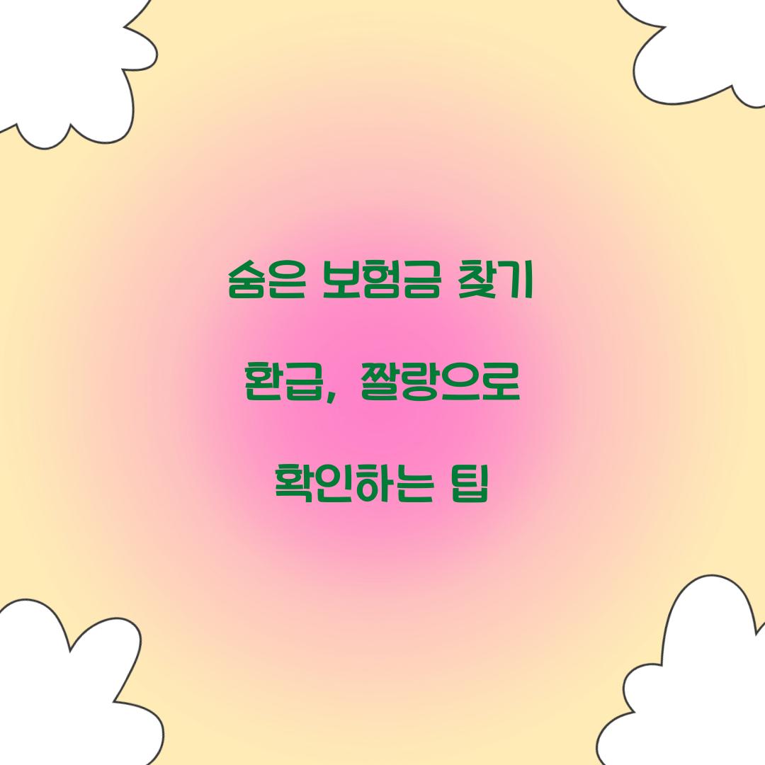 숨은 보험금 찾기 환급