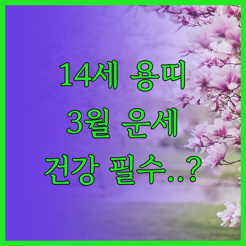 14세 용띠 중학생 3월 운세 및 환..