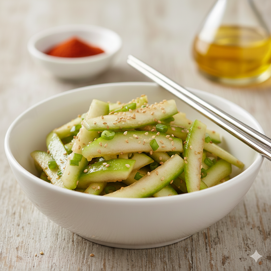 노각 무침처럼 오독오독한 식감이 일품인 여름철 별미 반찬, 새콤달콤한 수박피 무침