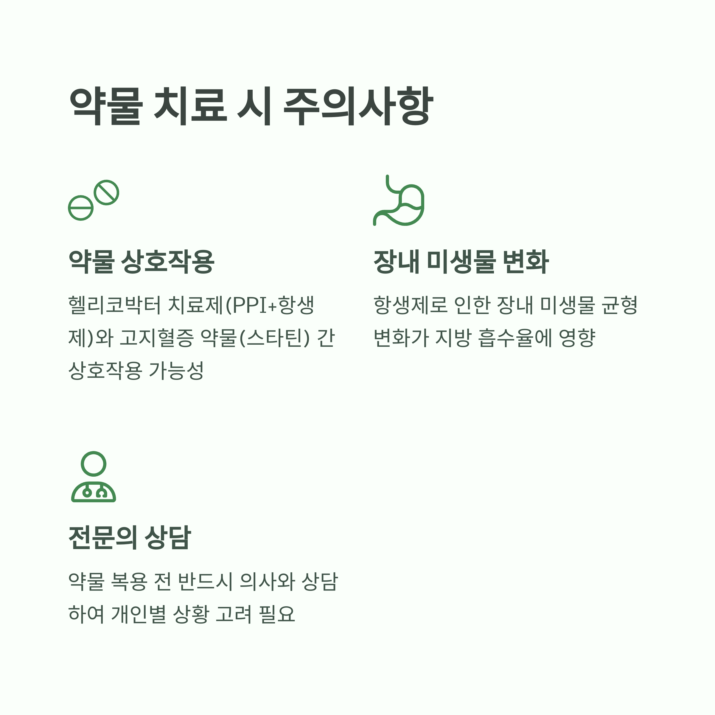 고지혈증 증상과 헬리코박터 제균치료