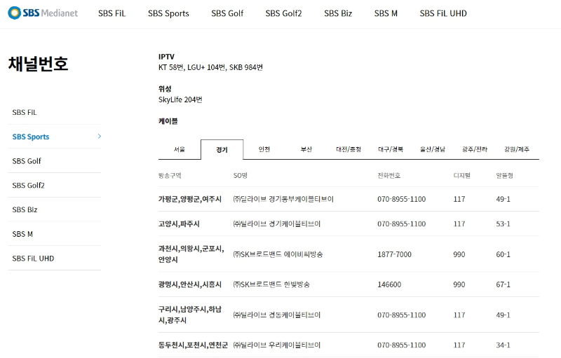 SBS-Sports-채널번호-이미지