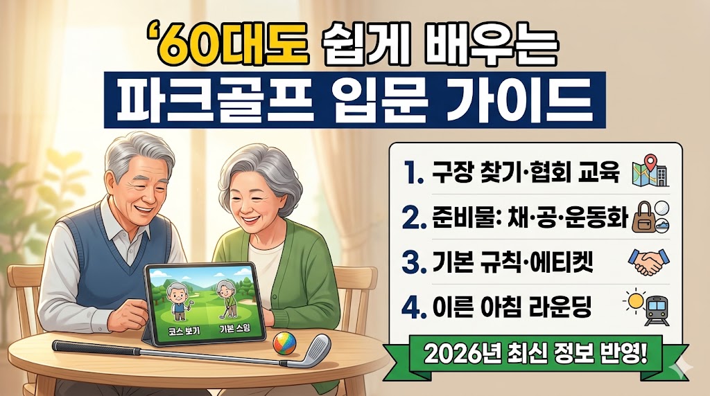 "골프보다 재밌고 걷기보다 즐겁다!" 60대 맞춤 파크골프 입문 가이드