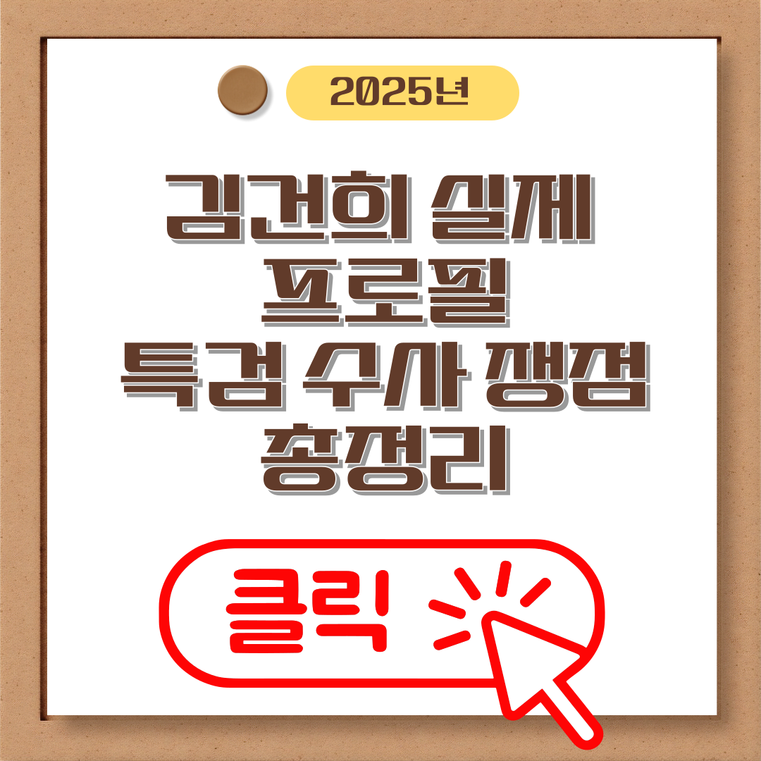 김건희 실제 프로필과 특검 수사 쟁점 총정리